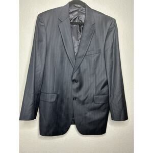 Jos A Bank Blazer Mens 44L Navy Pin Striped Wool Suit Jacket Sport Coat
